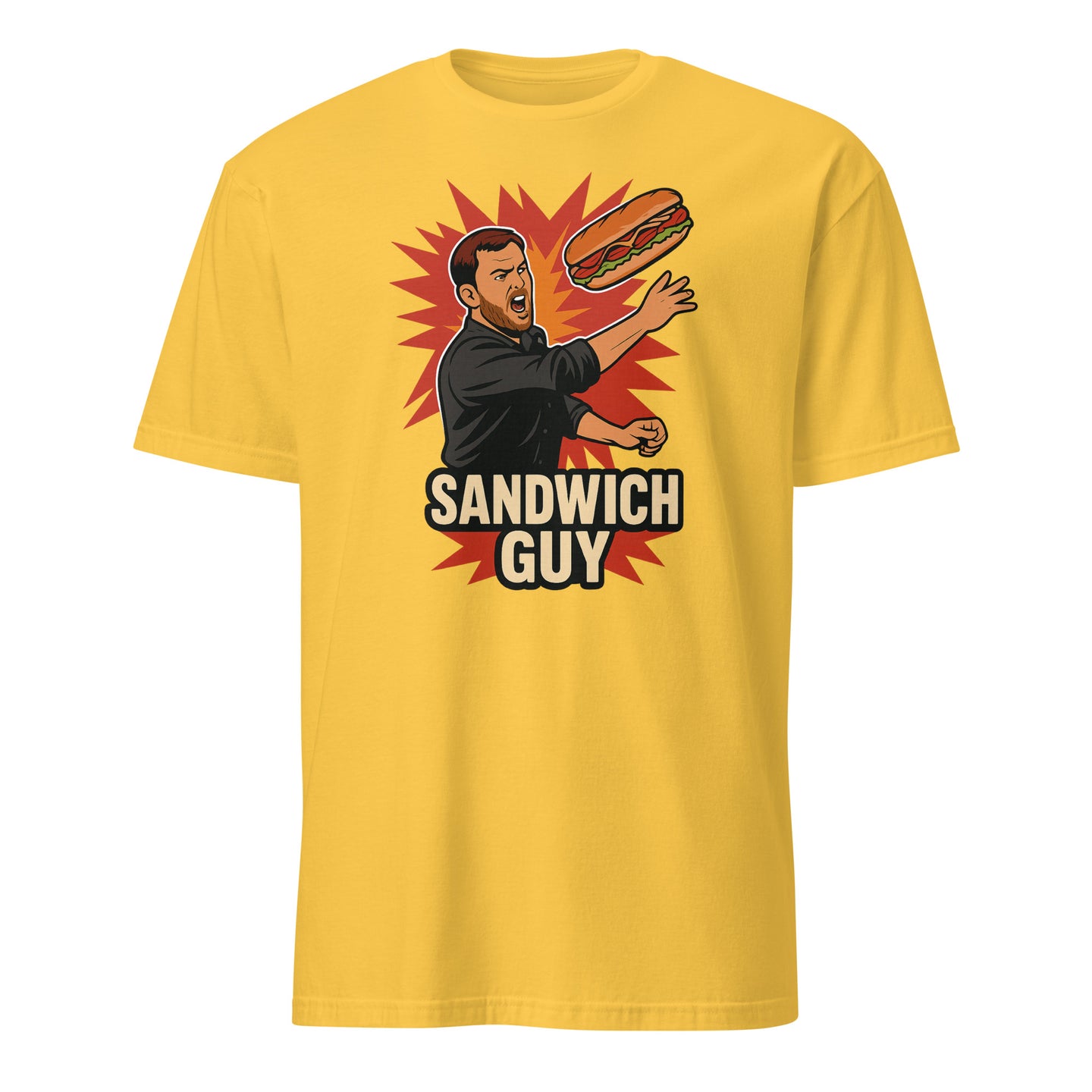 Cuccico Throw Sandwiches Not People T-Shirt in Daisy yellow – Sandwich Guy Meme