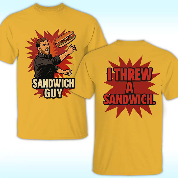 Cuccico Throw Sandwiches Not People T-Shirt in Daisy yellow – Sandwich Guy Meme