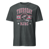 Dark Heather Thursday NJHC Helmet T-Shirt with MetLife Stadium design by Cuccico