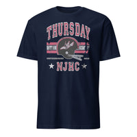 Navy Thursday NJHC Helmet T-Shirt with MetLife Stadium design by Cuccico