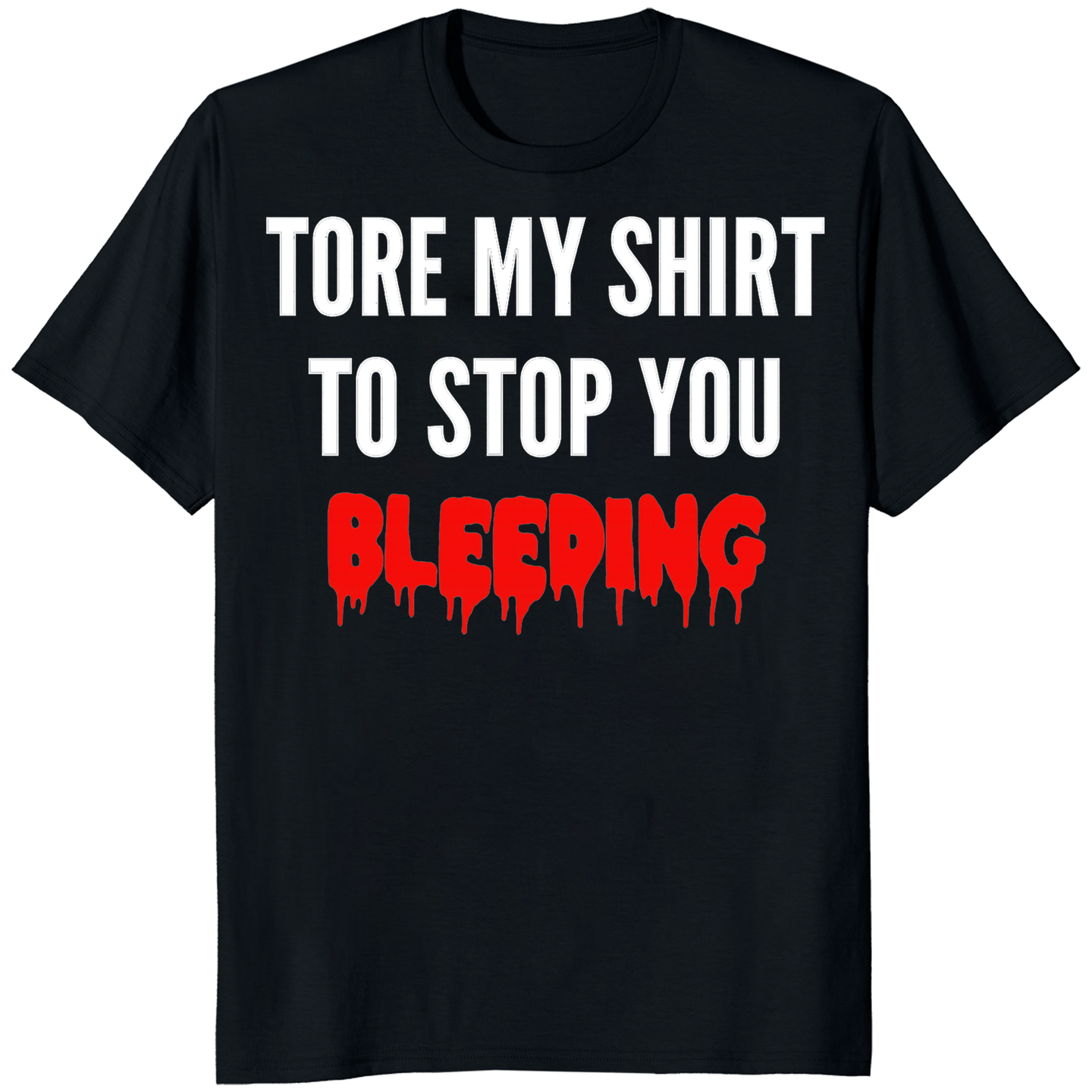 Tore My Shirt to Stop You Bleeding T-Shirt in White by Cuccico