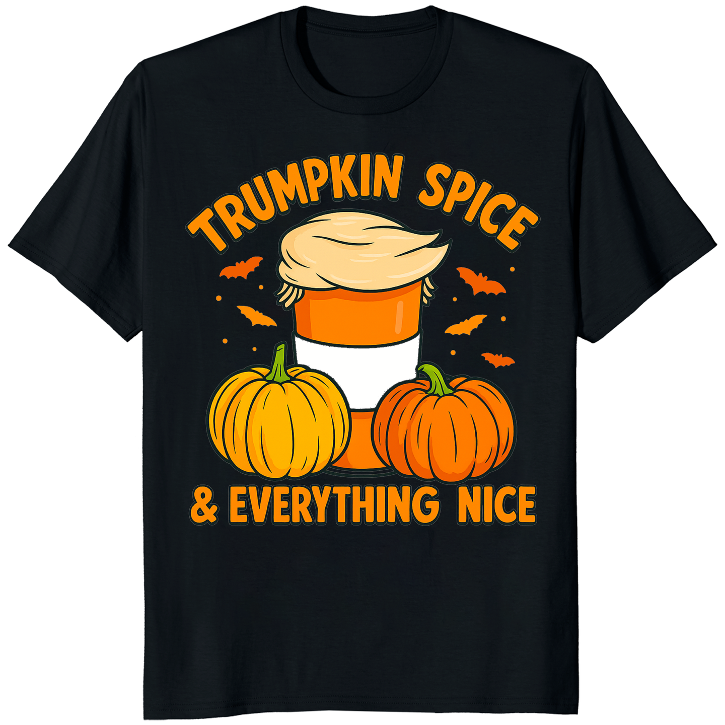 Black Trumpkin Spice Shirt Halloween Pumpkin Funny Trump T-Shirt by Cuccico