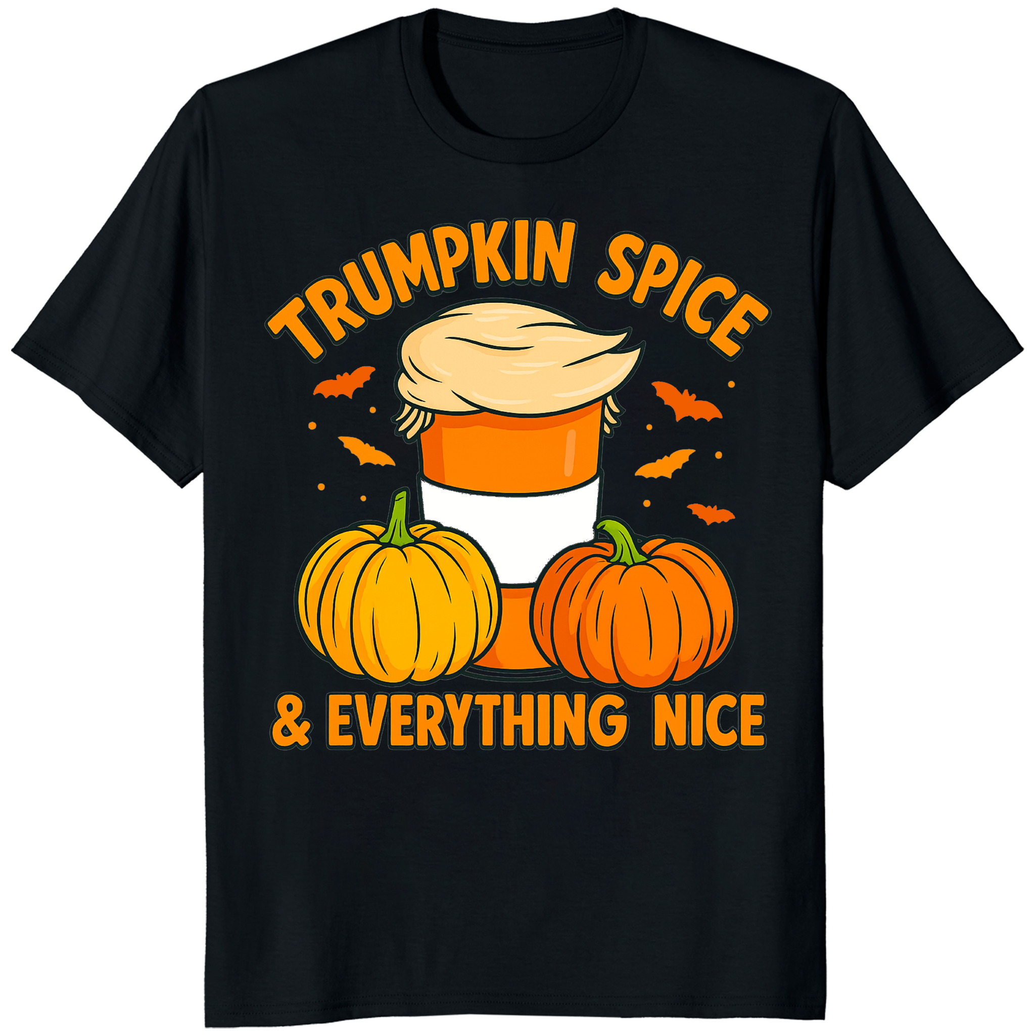 Black Trumpkin Spice Shirt Halloween Pumpkin Funny Trump T-Shirt by Cuccico