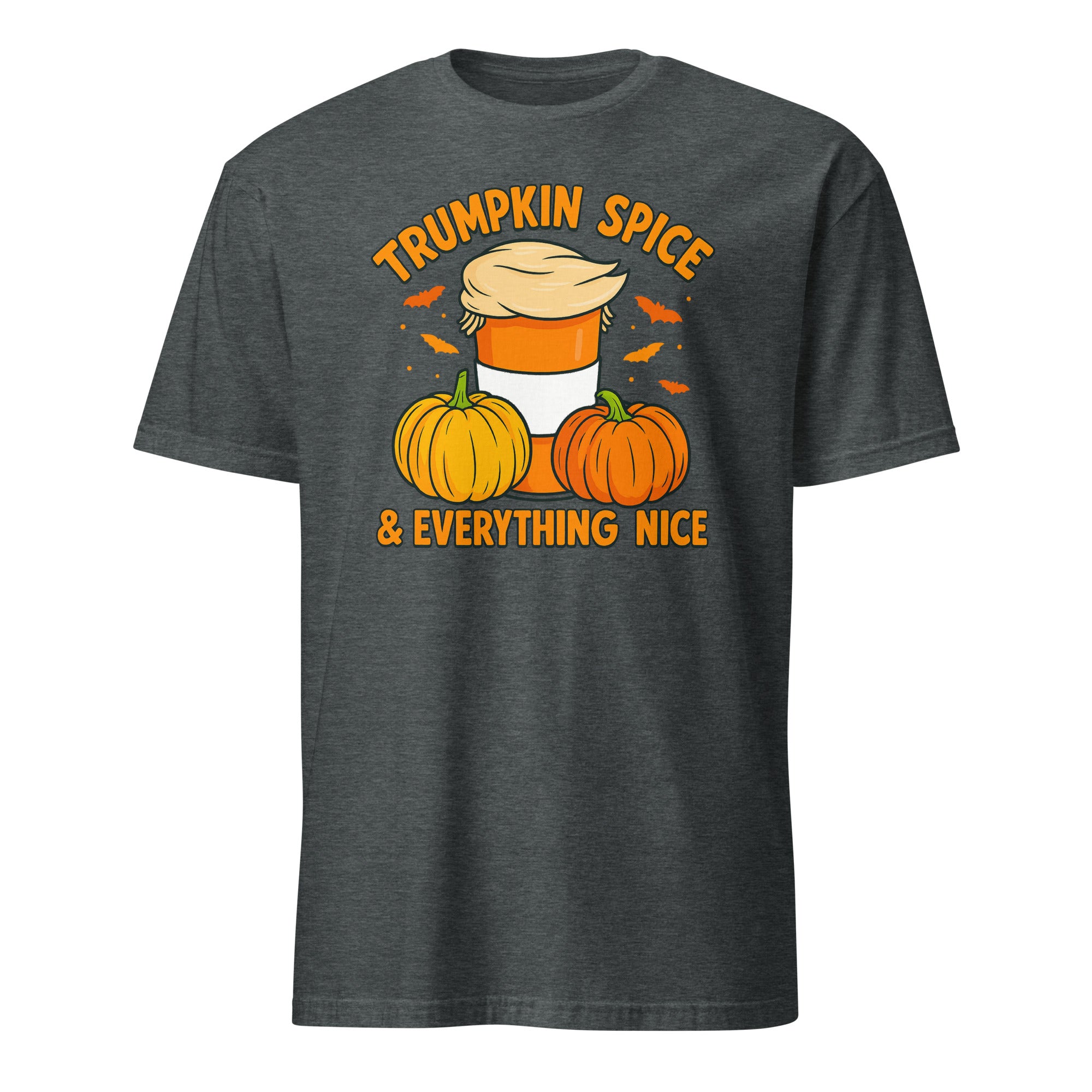 Dark Heather Trumpkin Spice Shirt Halloween Pumpkin Funny Trump T-Shirt by Cuccico