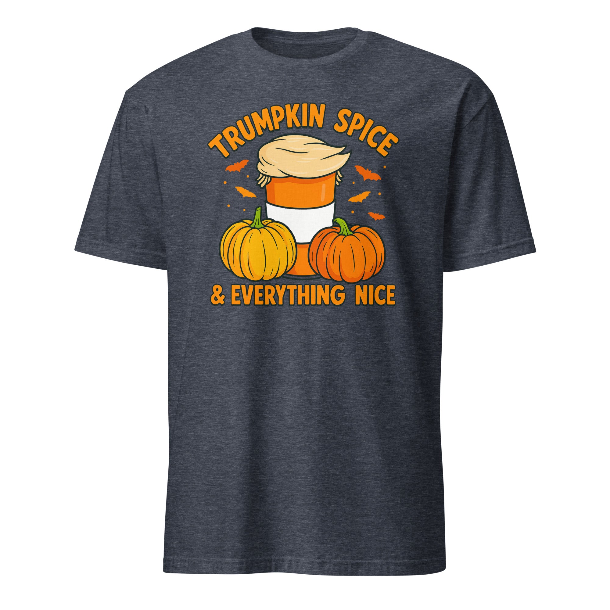 Heather Navy Trumpkin Spice Shirt Halloween Pumpkin Funny Trump T-Shirt by Cuccico