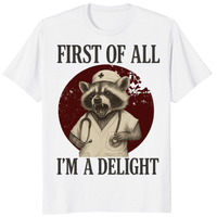 Cuccico First Of All I’m A Delight Raccoon Nurse Tee in White