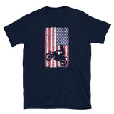 American Flag Dirt Bike T-Shirt - Patriotic 4th of July Motocross - Cuccico Design