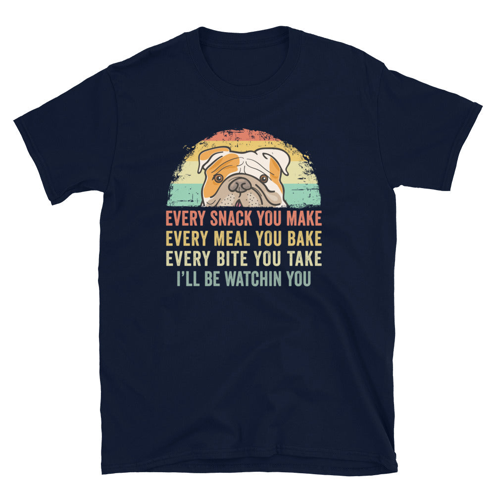 Every Snack Every Meal English Bulldog T-Shirt - Cuccico Design