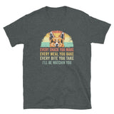 Retro Funny Corgi T-Shirt: Every Snack Every Meal Design - Cuccico Design