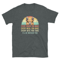 Retro Funny Corgi T-Shirt: Every Snack Every Meal Design - Cuccico Design