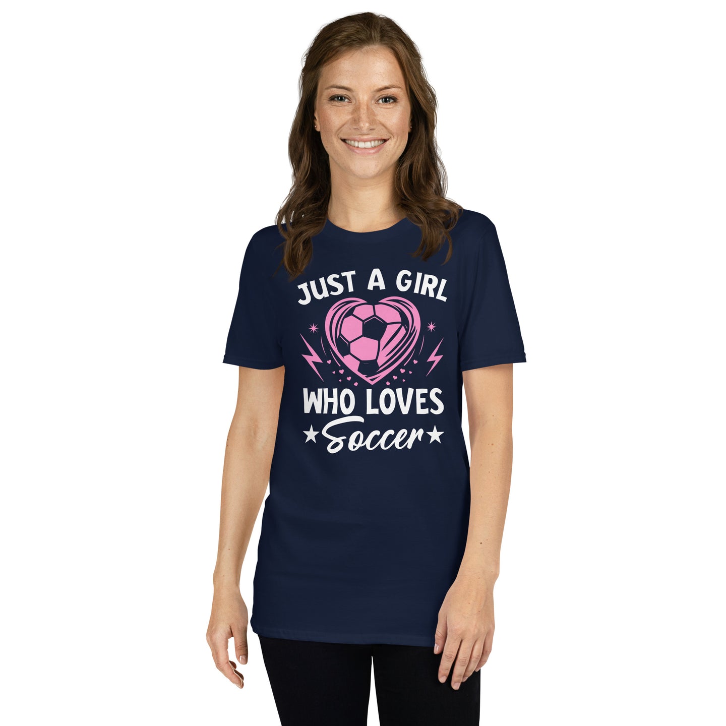 Cute Just a Girl Who Loves Soccer T-Shirt for Girls - Cuccico Design