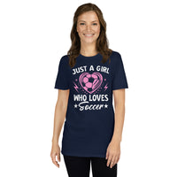 Cute Just a Girl Who Loves Soccer T-Shirt for Girls - Cuccico Design