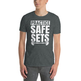 Funny Weightlifting Shirt - Practice Safe Sets Gym T-Shirt - Cuccico Design