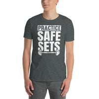 Funny Weightlifting Shirt - Practice Safe Sets Gym T-Shirt - Cuccico Design