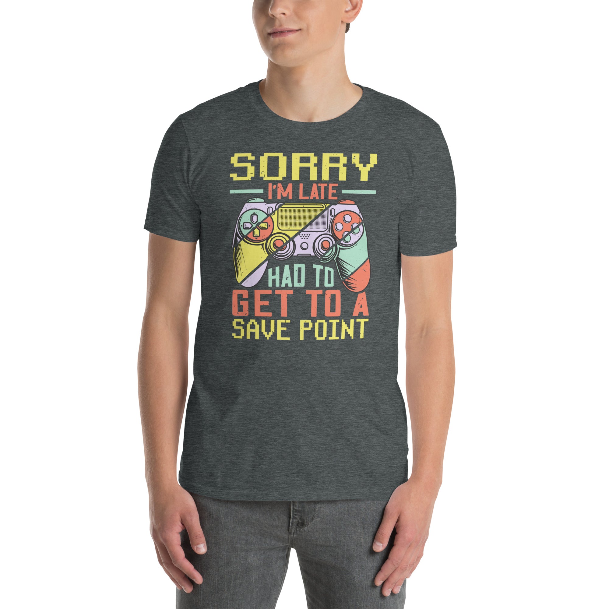 Funny Gamer Shirt: Sorry I'm Late Save Point T-Shirt - Cuccico Design
