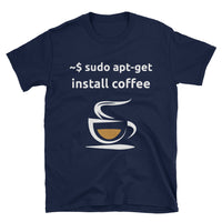 Funny Linux Sudo Apt-Get Install Coffee T-shirt - Cuccico Design