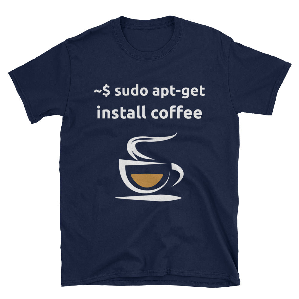 Funny Linux Sudo Apt-Get Install Coffee T-shirt - Cuccico Design