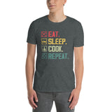 Eat Sleep Cook Repeat Cooking Shirt | Funny Chef Gift - Cuccico Design