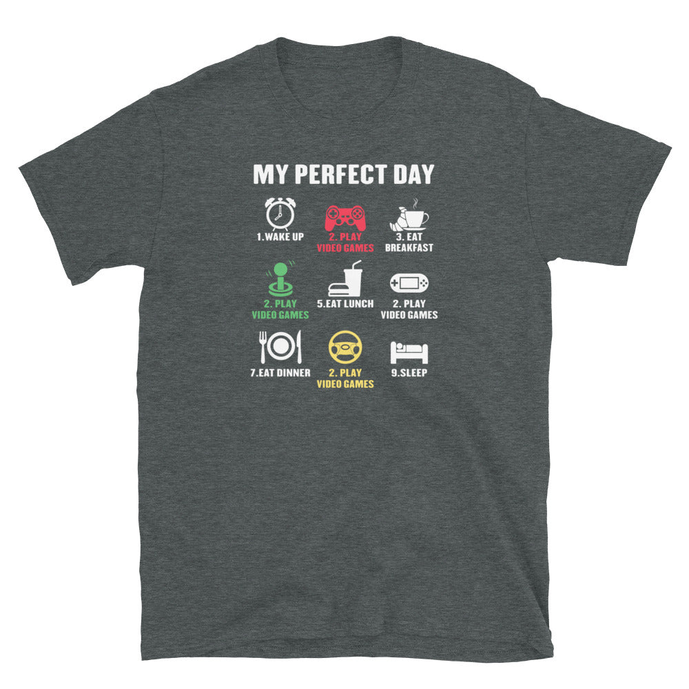 My Perfect Day Funny Video Gamer T-Shirt Gift - Cuccico Design