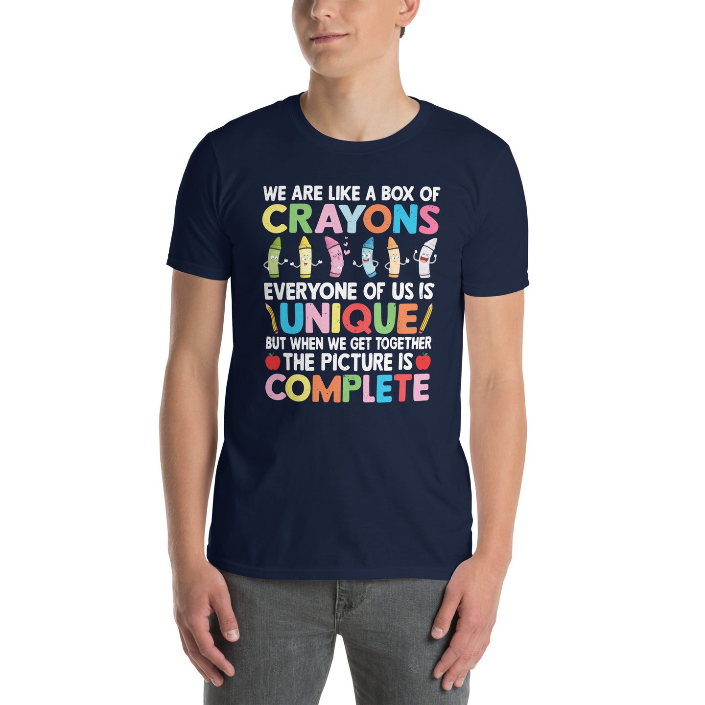 Back To School Teacher Box Of Crayons T-Shirt - Cuccico Design
