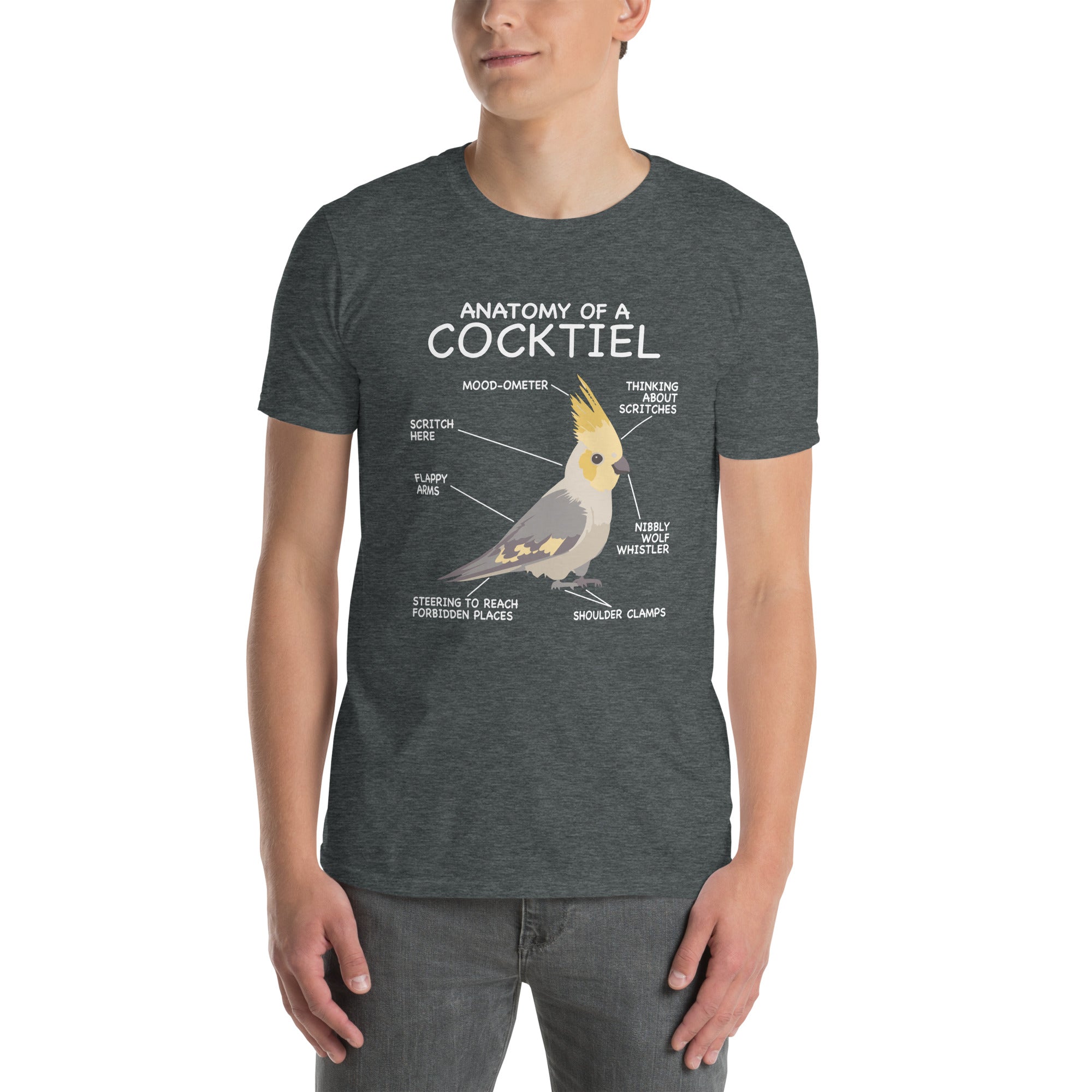 Cockatiel T-Shirt | Funny Parrot Anatomy Bird Lover Gift - Cuccico Design