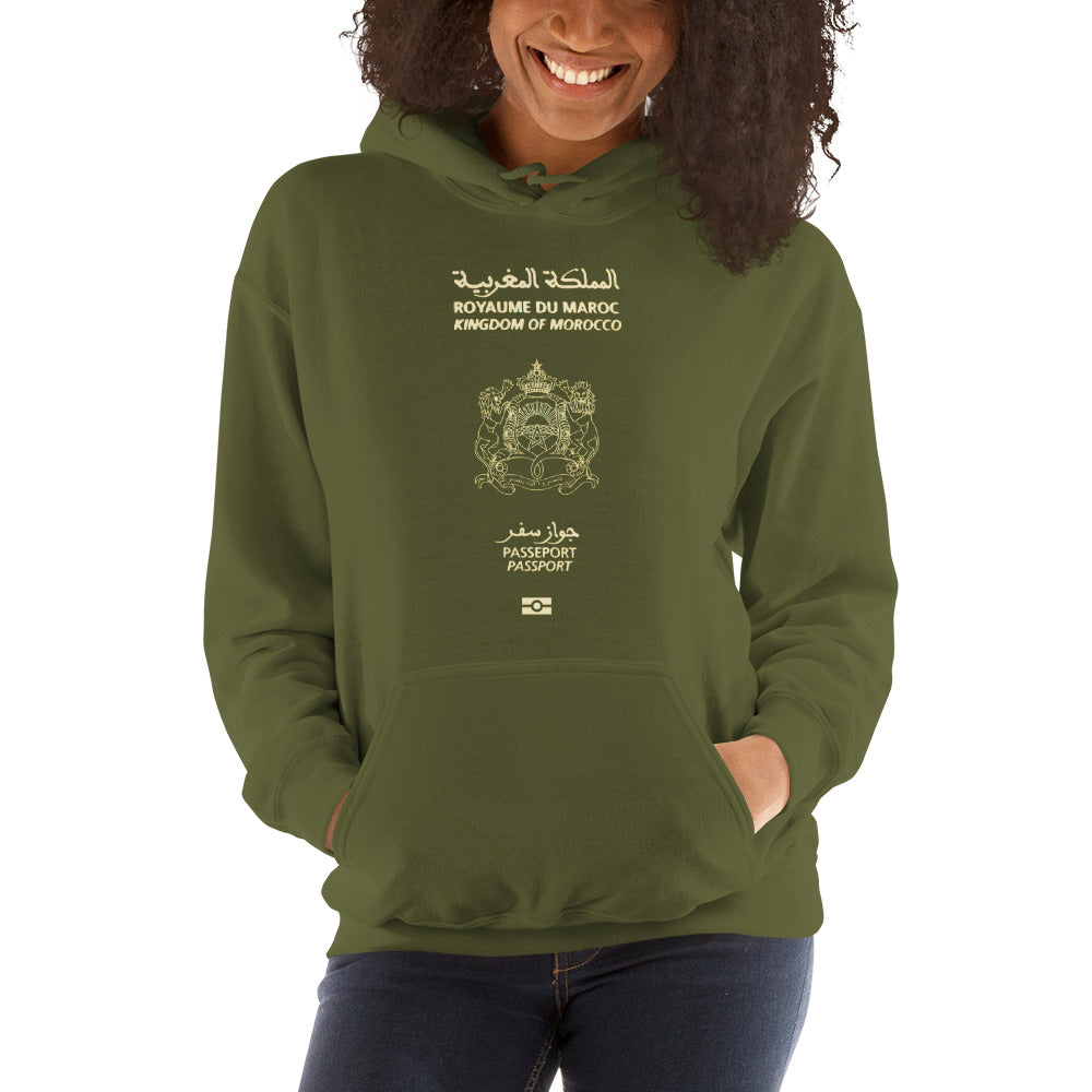 Moroccan Passport Hoodie - Unisex Kingdom of Morocco Design - Cuccico Design