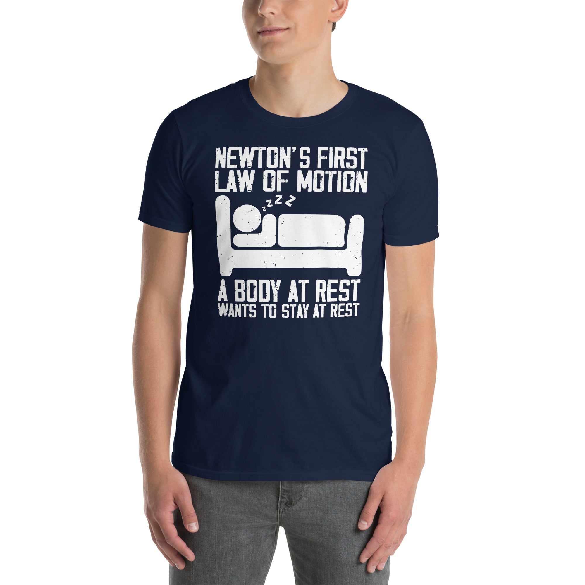 Funny Physics T-Shirt - Newton's First Law Joke Nerd Gift - Cuccico Design