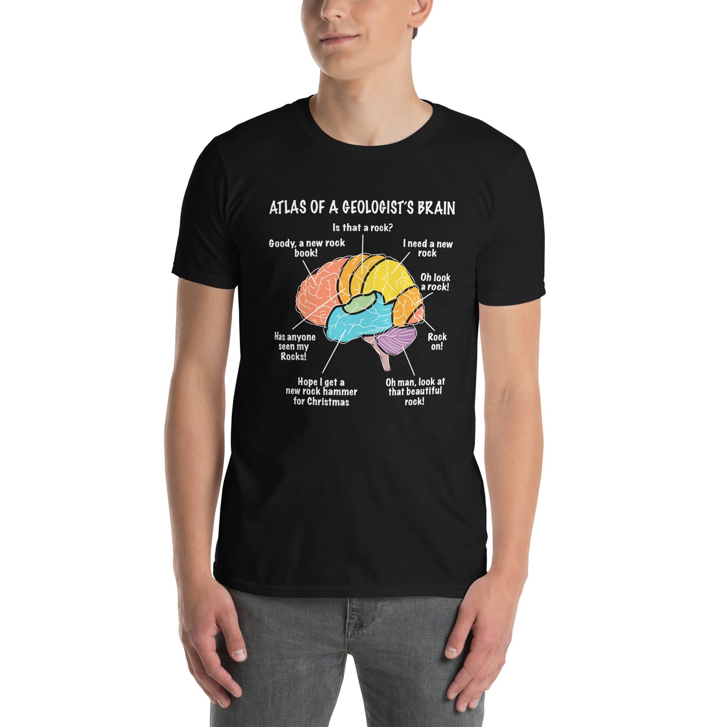 Atlas Geologist Brain Geology T-Shirt | Funny Rock Collector Gift - Cuccico Design