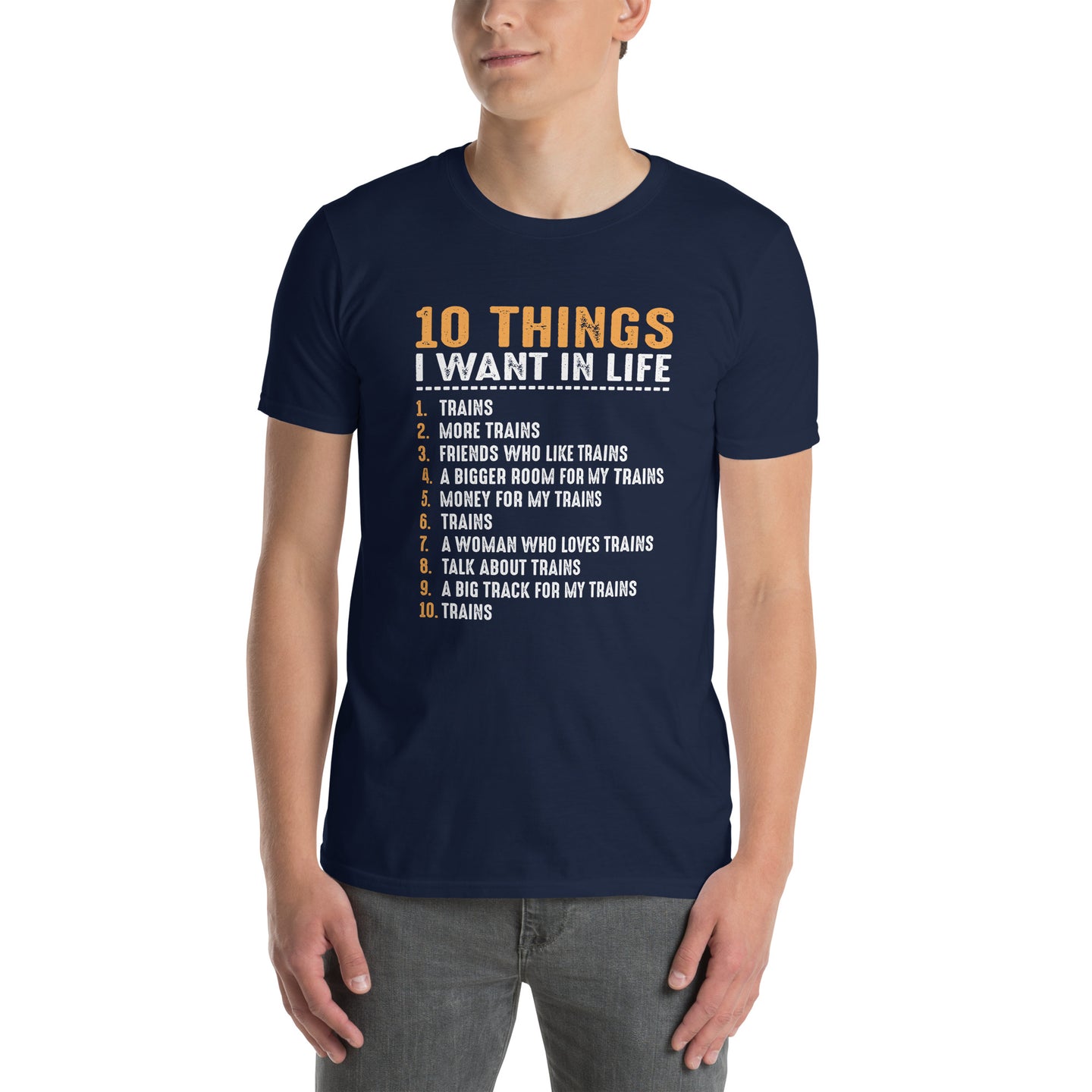Train T-Shirt for Men - 10 Things I Want In My Life Design - Cuccico Design