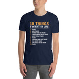 Train T-Shirt for Men - 10 Things I Want In My Life Design - Cuccico Design