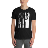 Chef Knife American Flag T-Shirt - Patriotic Cooking Shirt - Cuccico Design