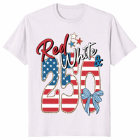 white 1776-2026 anniversary tee with patriotic 250 design