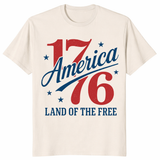 1776 America Retro Independence Day Shirt in Natural