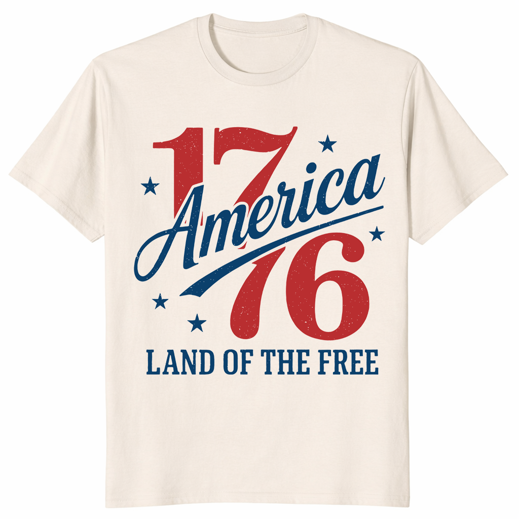 1776 America Retro Independence Day Shirt in Natural