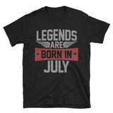 Legends are Born in July T-Shirt | July Birthday Gift for Men - Cuccico Design