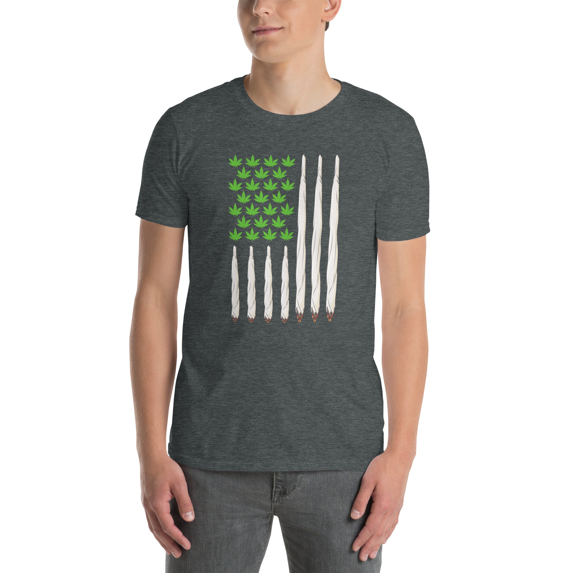 Funny USA Flag Weed T-Shirt | 4th of July Cannabis Shirt - Cuccico Design
