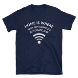 Funny Wifi T-shirt: "Home is Where Wifi Connects" Geek Gift - Cuccico Design