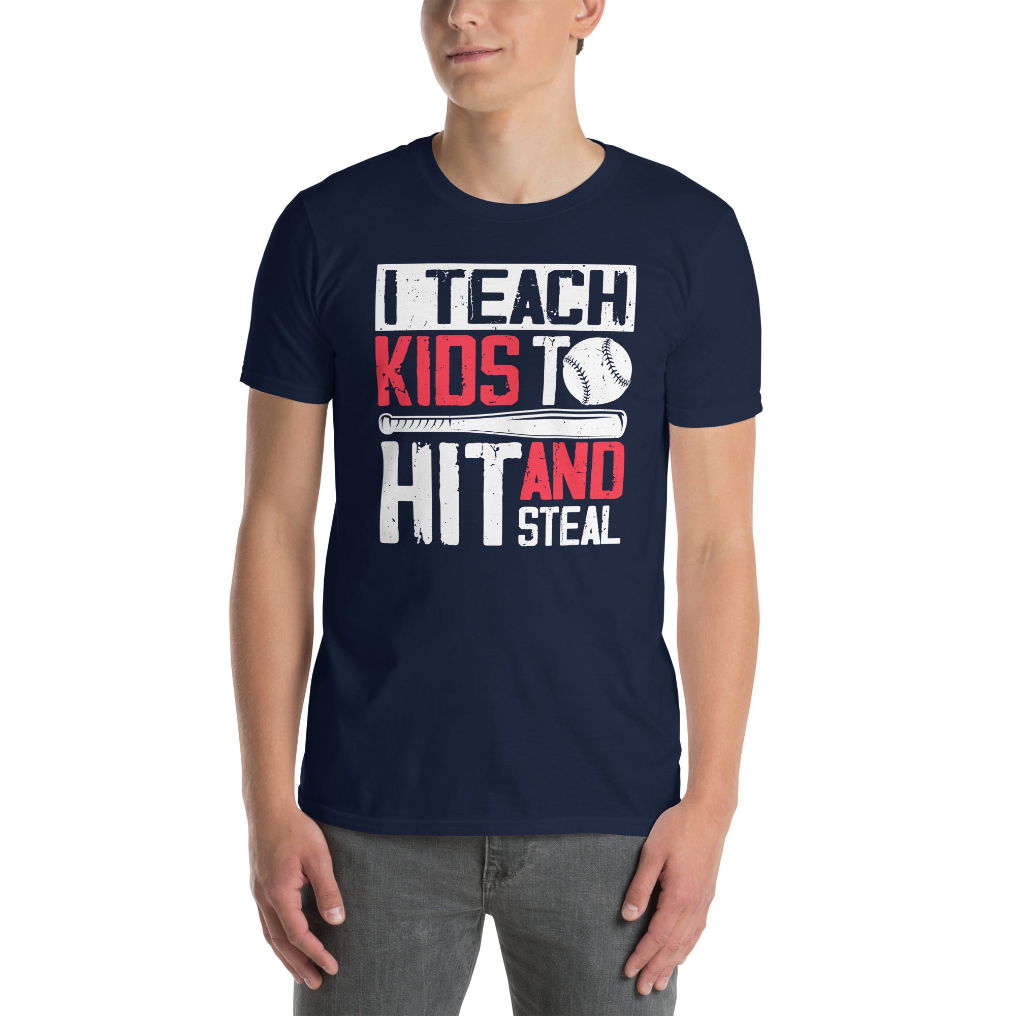 I Teach My Kids To Hit and Steal Funny Baseball T-Shirt - Cuccico Design