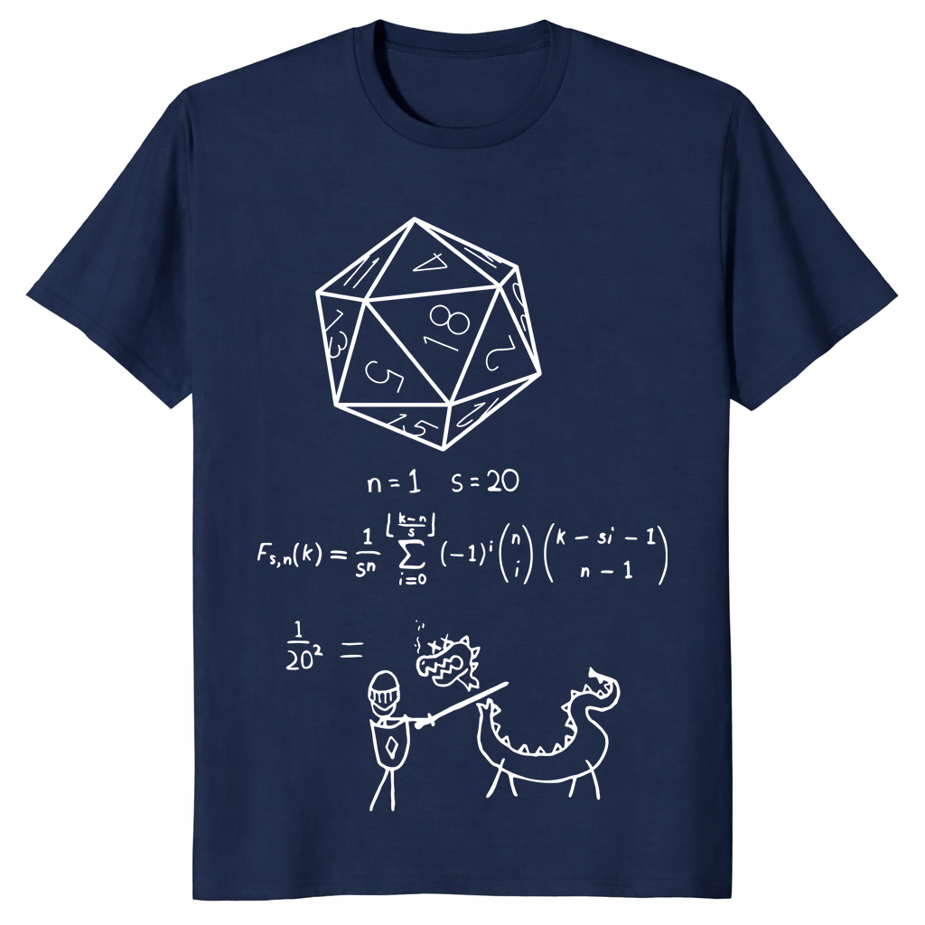 20 Sided Dice shirt in navy