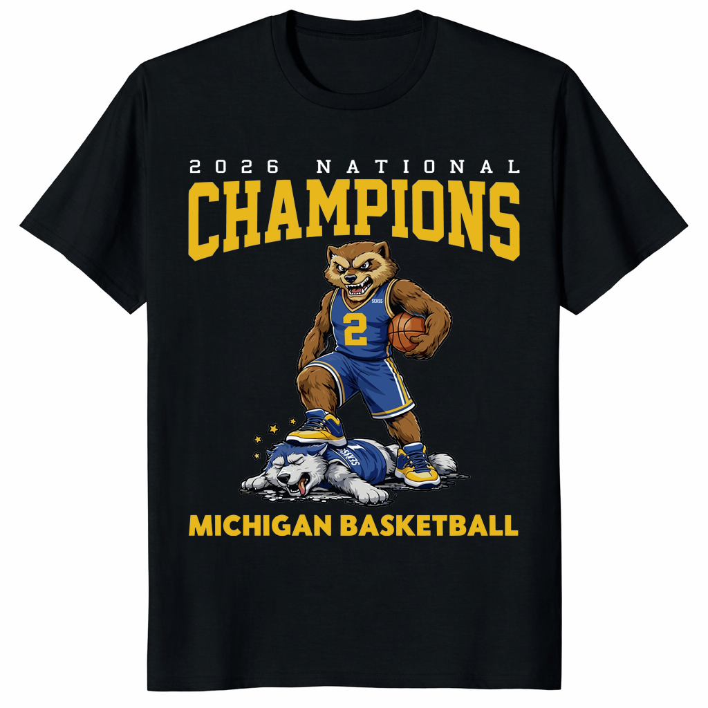 2026 Michigan Basketball Champions T Shirt front