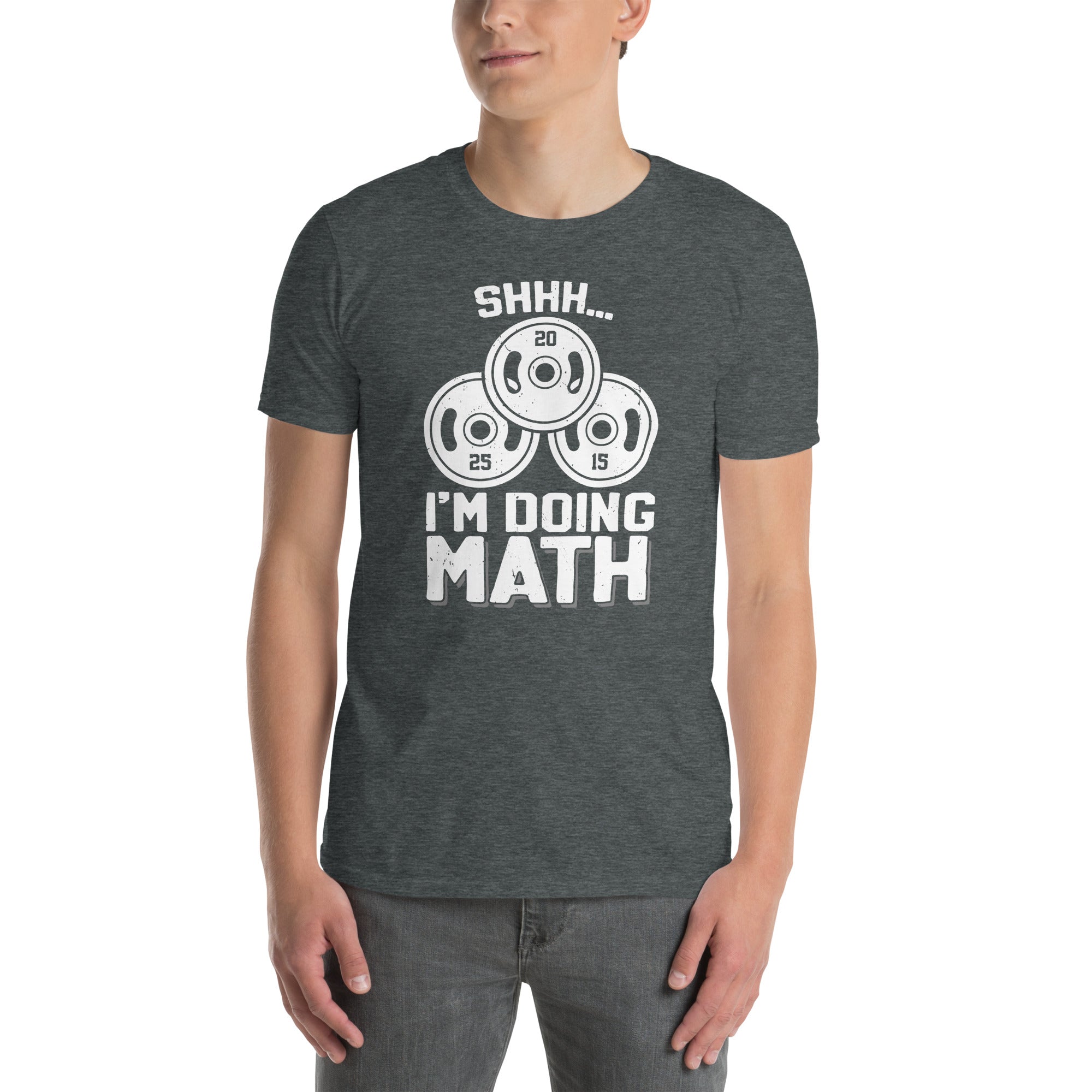 Funny Weightlifting T-Shirt: Shhhh I'm Doing Maths Gym Shirt - Cuccico Design