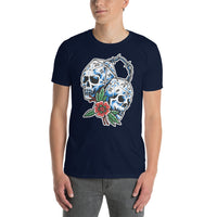Floral Skull D20 T-Shirt | Gaming & RPG Dice Shirt - Cuccico Design