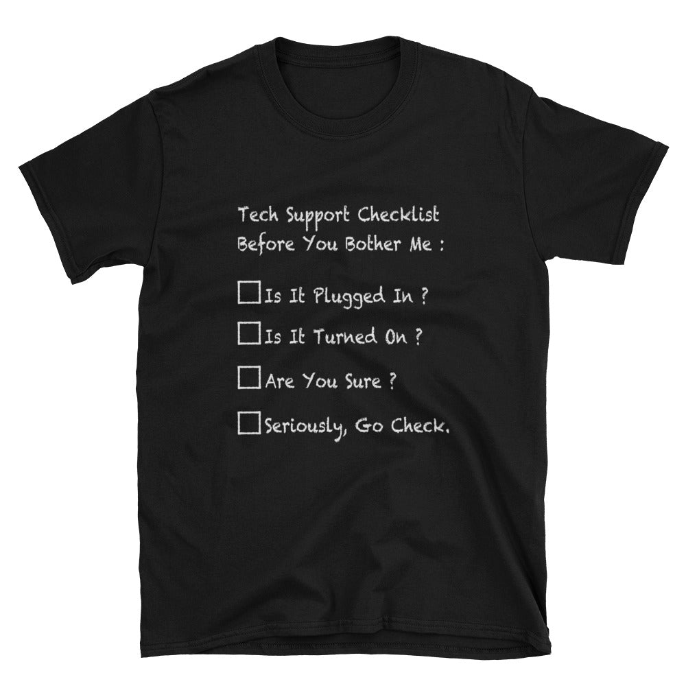 Funny Tech Support Checklist T-Shirt | Helpdesk Gift - Cuccico Design