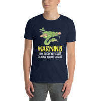 Warning May Talk About Snakes T-Shirt | Funny Snake Tee - Cuccico Design