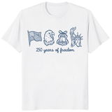250 years of freedom shirt with American flag eagle Liberty Bell and Statue of Liberty design