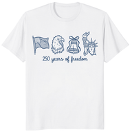 250 years of freedom shirt with American flag eagle Liberty Bell and Statue of Liberty design