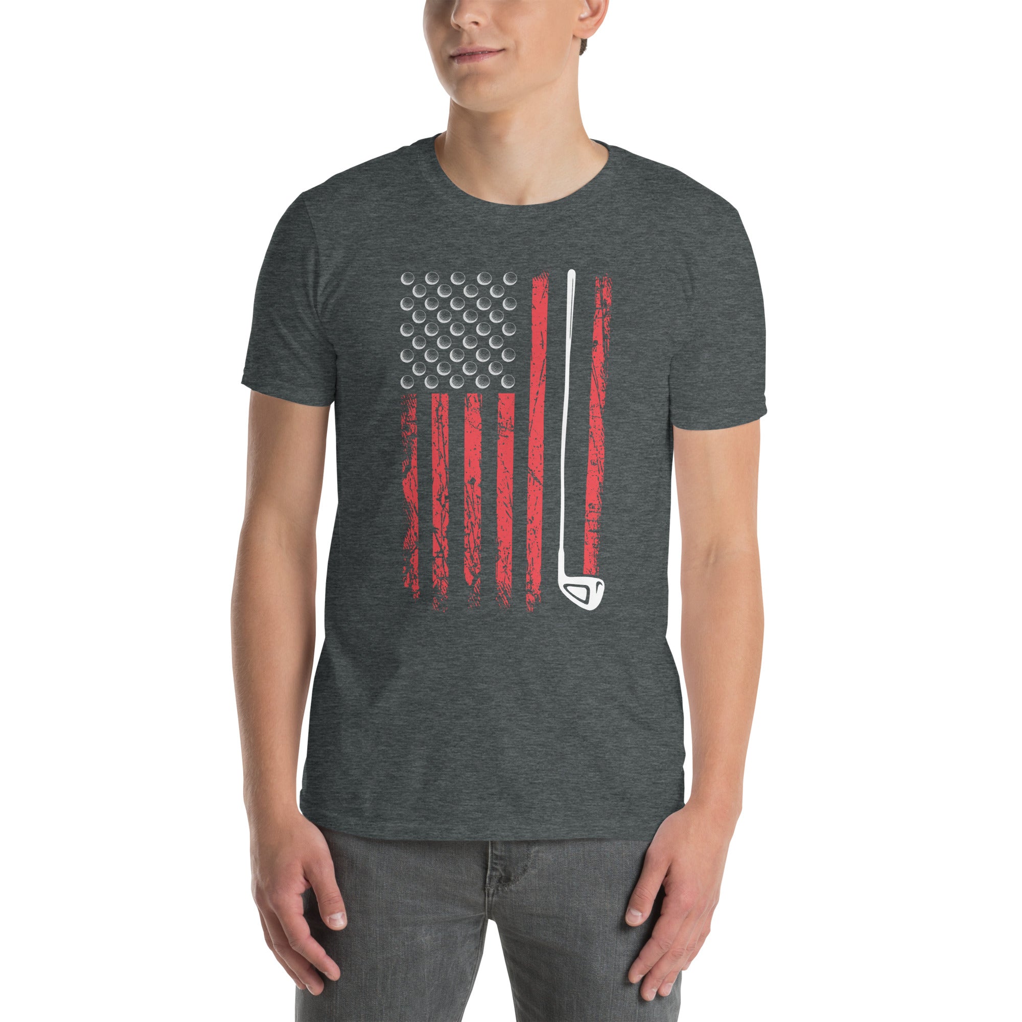 American Flag Golf T-Shirt | Patriotic Golfer Gift - Cuccico Design