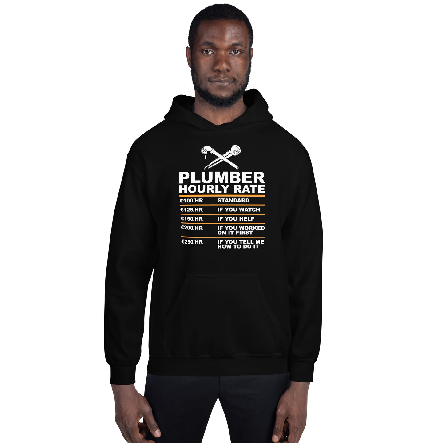 Funny Plumber Hourly Rate Hoodie Gift - Cuccico Design