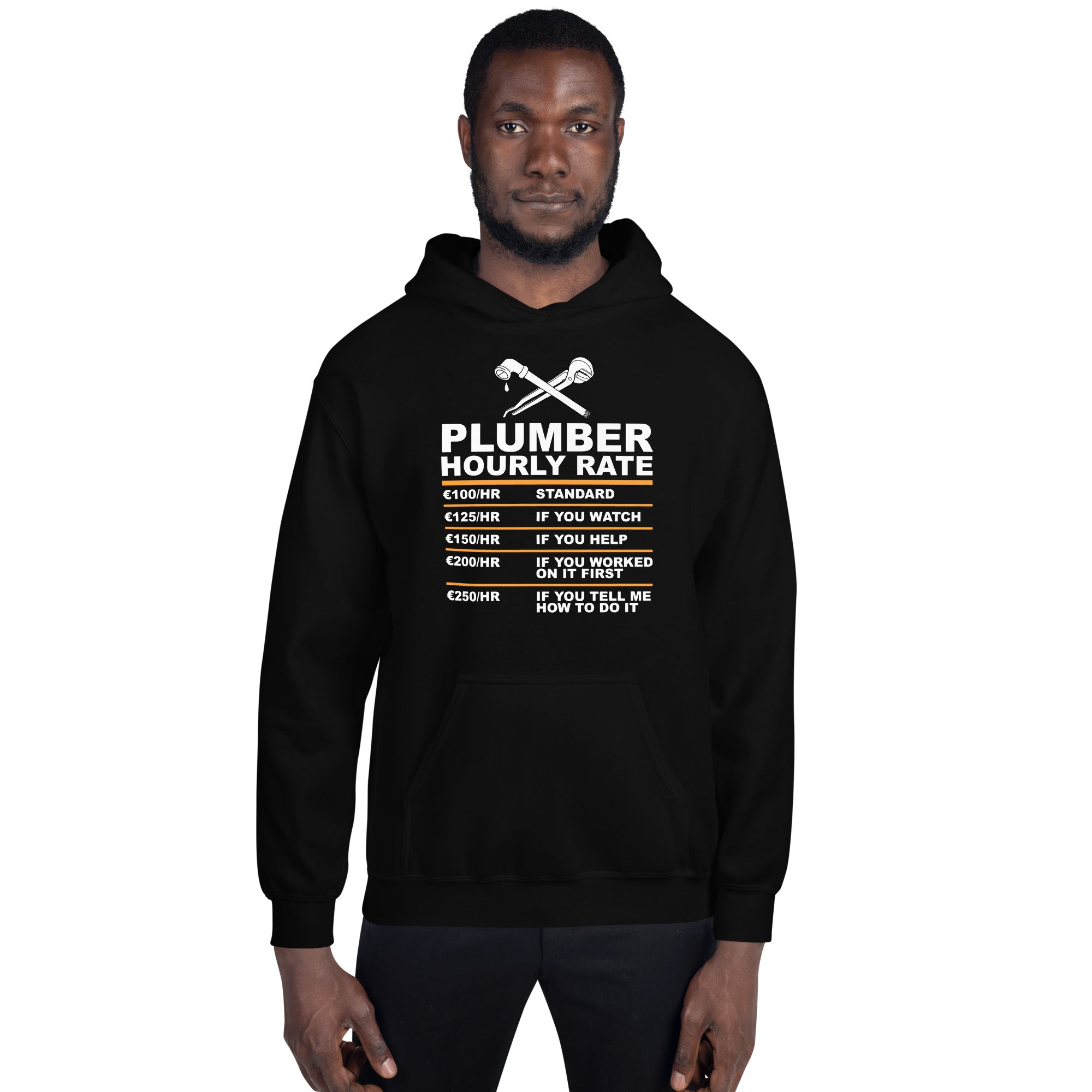 Funny Plumber Hourly Rate Hoodie Gift - Cuccico Design