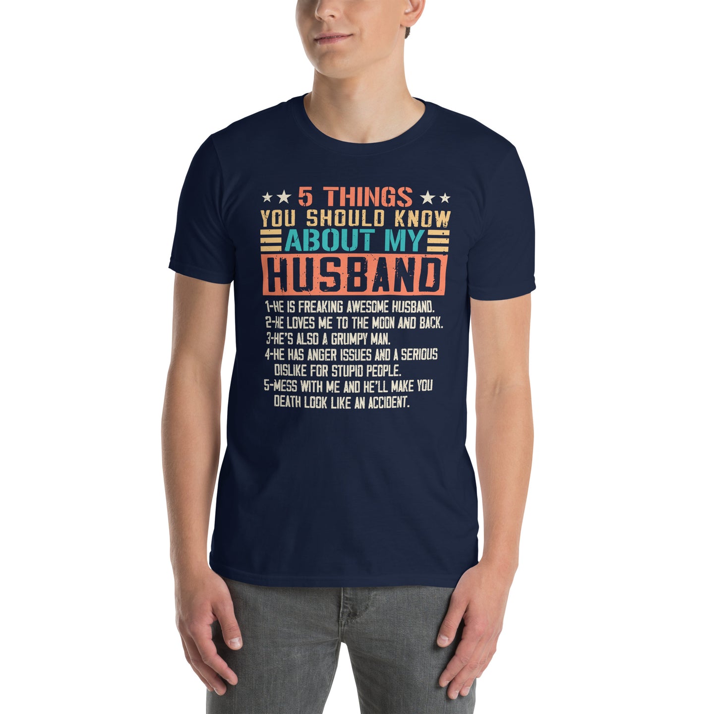 Funny Husband Shirt - 5 Things About My Husband Tee - Cuccico Design